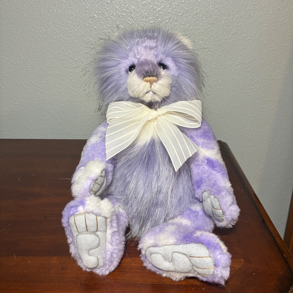 Charlie Bears Lisa Purple Marbled Plush Jointed Teddy Bear 2020 14ina
